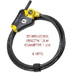 Antivol - MASTER LOCK - Python 8433EURD - Longueur ajustable de 30 cm a 1.8 m - Acier torsadé - Noir
