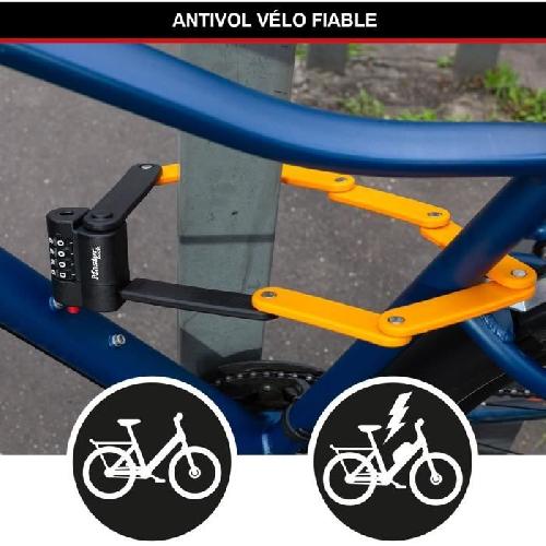 Antivol Antivol Vélo a Code - MASTER LOCK - 8336EURDPRO - Acier Trempé. Combinaison Programmable. Support Inclus