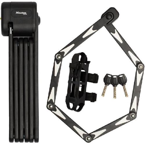 Antivol Antivol Vélo Pliable - MASTER LOCK - 8333EURDPRO - Acier Trempé. 3 Clés. Certifié. Support Inclus