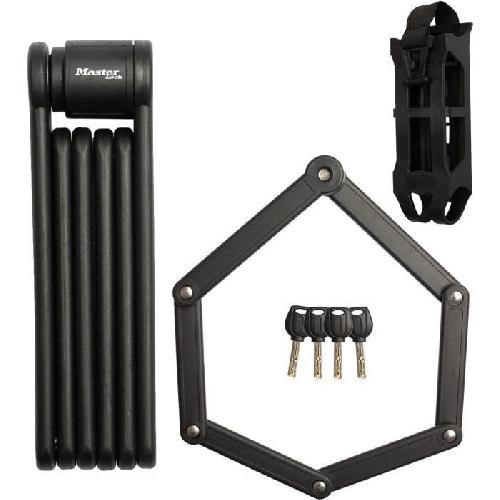 Antivol Antivol Vélo Pliable - MASTER LOCK - 8335EURDPRO - Acier Trempé. 4 Clés. Support Inclus