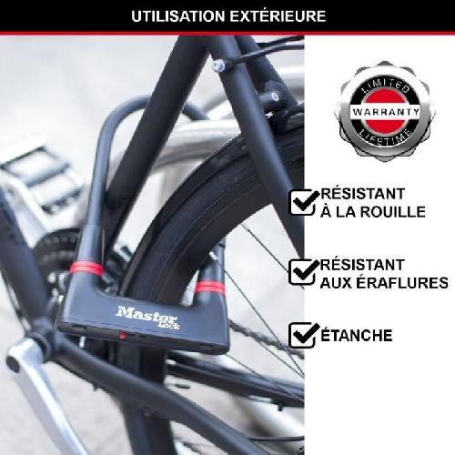 Antivol Antivol Vélo U - MASTER LOCK - 8279EURDPRO - Acier Cémenté. Clé. Certifié