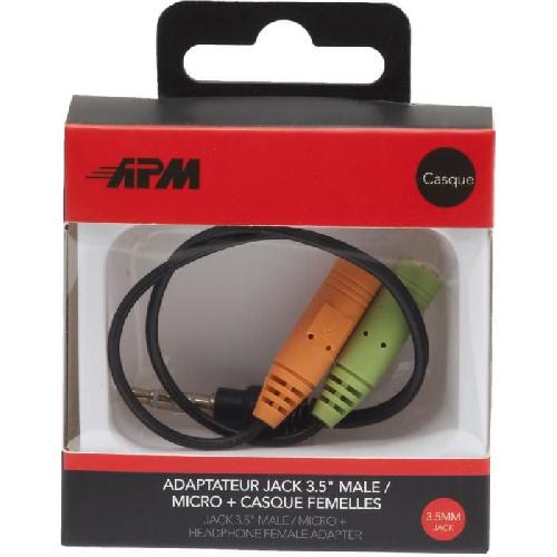 Cable Audio Video APM Adaptateur Jack - 3.5mm-Micro+Casque - Stereo - Male-Femelles