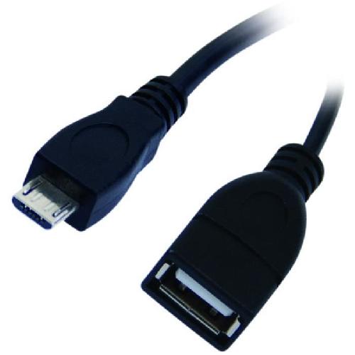 Cable - Connectique Pour Peripherique APM Adaptateur OTG USB 2.0 Micro USB-USB-A - Male-Femelle - Noir