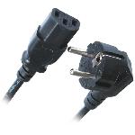 Cable D'alimentation APM Cordon d'alimentation Secteur CEE 7-7-IEC C13 Male Coude-Femelle - Noir - 1.8m