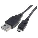 Cable - Connectique Pour Peripherique APM Cordon USB 2.0 USB-A Micro USB - Male Male - Noir 1m