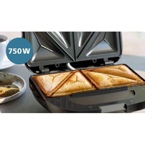 Croque Monsieur Appareil a croque-monsieur - PHILIPS - HD2331/90 - 750 W - Plaques triangulaires - Noir