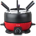 Appareil a fondue électrique rouge et noir - HKoeNIG ALP1800 - 6 personnes - 2L - 800W - Thermostat réglable