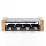 Appareil a raclette/grill HKoeNIG - 8 personnes - Design bois - Surface de cuisson 38x19.5 cm - Puissance 1200W