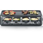 Appareil A Raclette Appareil a raclette - SEVERIN - RG2365 - 8 personnes - Plaque de cuisson céramique 48 x 24 cm - Gril raclette 1300 W - Noir