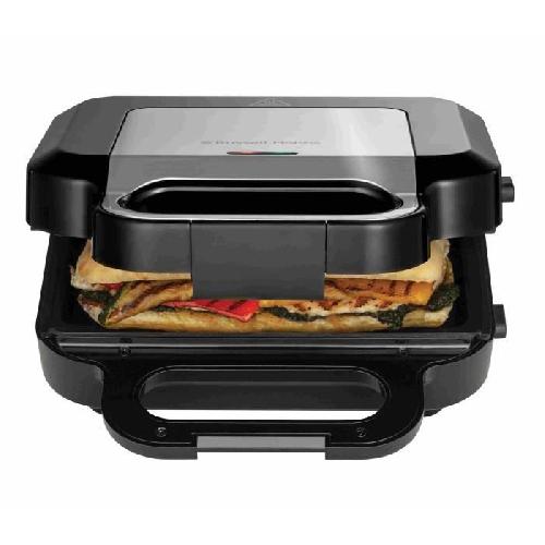 Croque Monsieur Appareil a sandwich 3 en 1 - Russell Hobbs 26810-56 - 750 W - 3 plaques amovibles - Noir mat / Acier