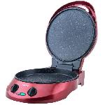 Four Appareil a tarte express HKoeNIG - TRT180 - Four a Pizza - Multicuiseur Multifonction - Temperature jusqu'a 210oC - Rouge - 1800W