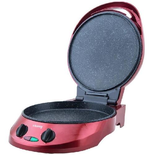 Four Appareil a tarte express HKoeNIG - TRT180 - Four a Pizza - Multicuiseur Multifonction - Temperature jusqu'a 210oC - Rouge - 1800W