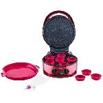 Four Appareil a tarte express HKoeNIG - TRT180 - Four a Pizza - Multicuiseur Multifonction - Temperature jusqu'a 210oC - Rouge - 1800W