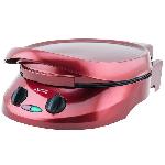 Four Appareil a tarte express HKoeNIG - TRT180 - Four a Pizza - Multicuiseur Multifonction - Temperature jusqu'a 210oC - Rouge - 1800W