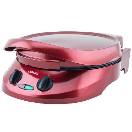 Four Appareil a tarte express HKoeNIG - TRT180 - Four a Pizza - Multicuiseur Multifonction - Temperature jusqu'a 210oC - Rouge - 1800W