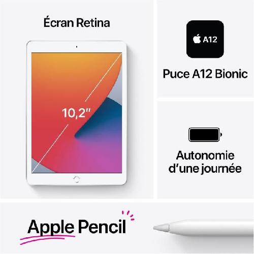 Tablette Tactile Apple - 10.2 iPad -2020- WiFi 32Go - Gris Sideral