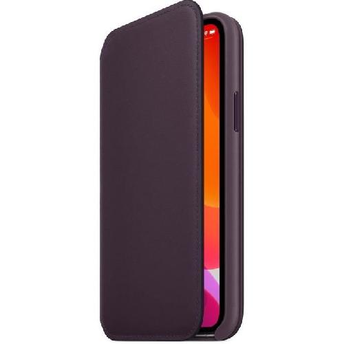 Coque - Bumper - Facade Gps APPLE Etui folio en cuir Aubergine pour iPhone 11 Pro
