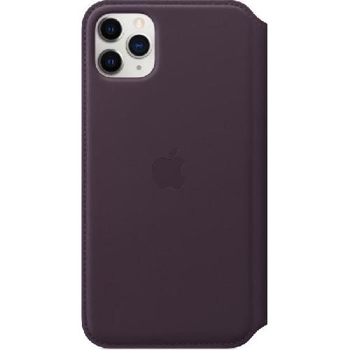 Coque - Bumper - Facade Gps APPLE Etui folio en cuir Aubergine pour iPhone 11 Pro Max