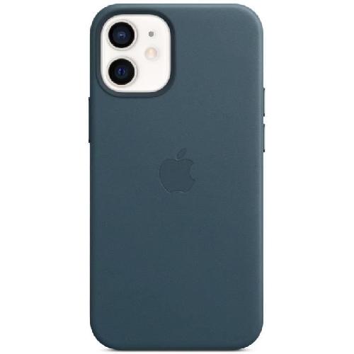 Coque - Bumper - Facade Telephone APPLE iPhone 12 mini Coque en cuir avec MagSafe - Bleu Baltique