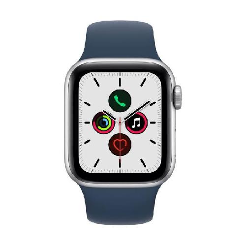 Montre Bluetooth - Montre Connectee - Montre Intelligente Apple Watch SE GPS 2021 - 40mm - Boitier Silver Aluminium - Bracelet Sport Abyss Blue