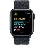 Montre Bluetooth - Montre Connectee - Montre Intelligente Apple Watch SE GPS - 40mm - Boîtier Midnight Aluminium - Bracelet Midnight Sport Loop
