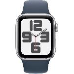 Apple Watch SE GPS - 40mm - Boitier Silver Aluminium - Bracelet Storm Blue Sport Band - M-L