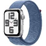 Apple Watch SE GPS - 44mm - Boitier Silver Aluminium - Bracelet Winter Blue Sport Loop