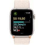 Montre Bluetooth - Montre Connectee - Montre Intelligente Apple Watch SE GPS - 44mm - Boîtier Starlight Aluminium - Bracelet Starlight Sport Loop