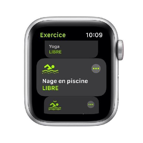 Montre Bluetooth - Montre Connectee Apple Watch SE GPS + Cellular. 40mm Boitier en Aluminium Argent avec Bracelet Sport Bleu Intense