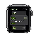 Montre Bluetooth - Montre Connectee Apple Watch SE GPS + Cellular. 40mm Boitier en Aluminium Gris Sideral avec Bracelet Sport Charbon