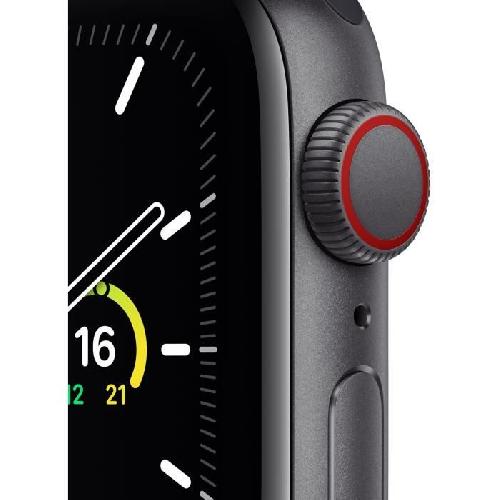 Montre Bluetooth - Montre Connectee Apple Watch SE GPS + Cellular. 40mm Boitier en Aluminium Gris Sideral avec Bracelet Sport Charbon