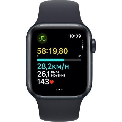 Montre Bluetooth - Montre Connectee - Montre Intelligente Apple Watch SE GPS + Cellular - 40mm - Boîtier Midnight Aluminium - Bracelet Midnight Sport Band - S/M