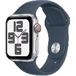 Apple Watch SE GPS + Cellular - 40mm - Boitier Silver Aluminium - Bracelet Storm Blue Sport Band - S-M