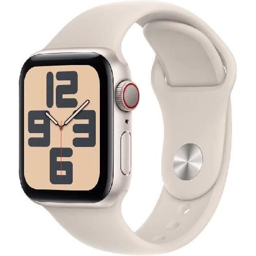 Montre Bluetooth - Montre Connectee - Montre Intelligente Apple Watch SE GPS + Cellular - 40mm - Boîtier Starlight Aluminium - Bracelet Starlight Sport Band - M/L