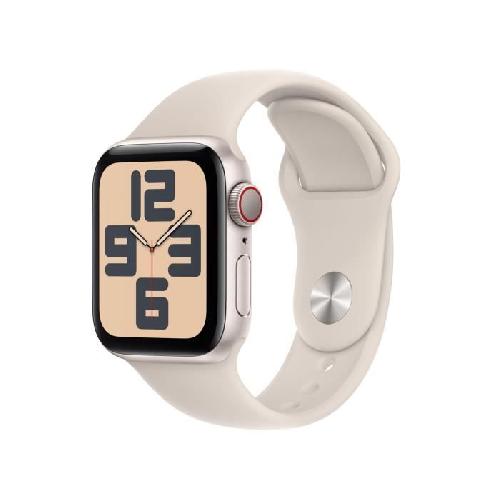 Montre Bluetooth - Montre Connectee - Montre Intelligente Apple Watch SE GPS + Cellular - 40mm - Boîtier Starlight Aluminium - Bracelet Starlight Sport Band - M/L