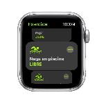 Montre Bluetooth - Montre Connectee Apple Watch SE GPS + Cellular. 44mm Boitier en Aluminium Argent avec Bracelet Sport Blanc