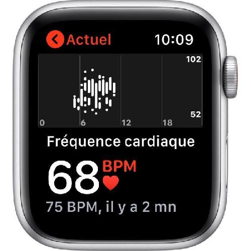 Montre Bluetooth - Montre Connectee Apple Watch SE GPS + Cellular. 44mm Boitier en Aluminium Argent avec Bracelet Sport Bleu Intense
