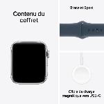 Montre Bluetooth - Montre Connectee - Montre Intelligente Apple Watch SE GPS + Cellular - 44mm - Boîtier Silver Aluminium - Bracelet Storm Blue Sport Band - S/M