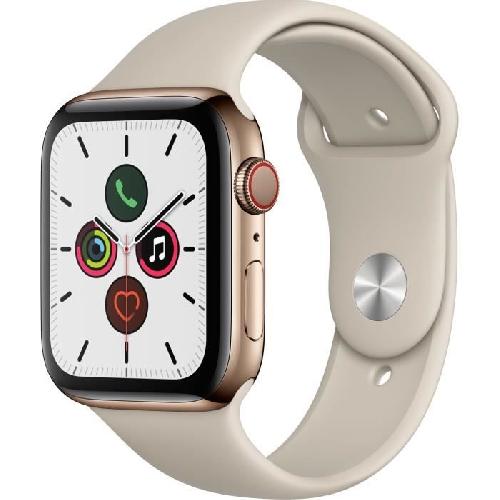 Montre Bluetooth - Montre Connectee Apple Watch Series 5 Cellular 44 mm Boitier en Acier Inoxydable Or avec Bracelet Sport Stone - M-L