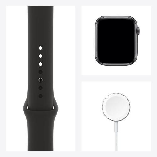 Montre Bluetooth - Montre Connectee Apple Watch Series 6 GPS. 44mm Boitier en Aluminium Gris Sideral avec Bracelet Sport Noir