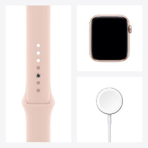 Montre Bluetooth - Montre Connectee Apple Watch Series 6 GPS. 44mm Boitier en Aluminium Or avec Bracelet Sport Rose des Sables