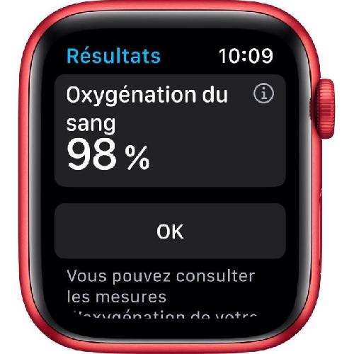 Montre Bluetooth - Montre Connectee Apple Watch Series 6 GPS. 44mm Boitier en Aluminium PRODUCT-RED- avec Bracelet Sport PRODUCT-RED-