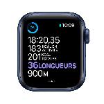 Montre Bluetooth - Montre Connectee Apple Watch Series 6 GPS + Cellular. 40mm Boitier en Aluminium Bleu avec Bracelet Sport Bleu Intense
