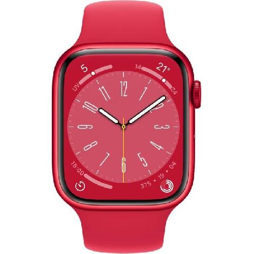 Montre Bluetooth - Montre Connectee - Montre Intelligente Apple Watch Series 8 GPS + Cellular - 45mm - Boitier -PRODUCT-RED Aluminium - Bracelet -PRODUCT-RED Sport Band - Regular