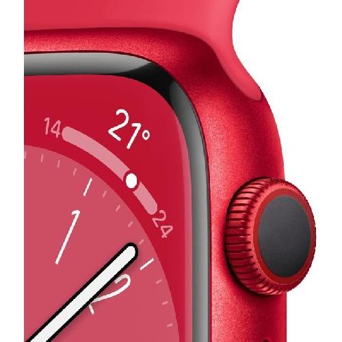 Montre Bluetooth - Montre Connectee - Montre Intelligente Apple Watch Series 8 GPS + Cellular - 45mm - Boitier -PRODUCT-RED Aluminium - Bracelet -PRODUCT-RED Sport Band - Regular