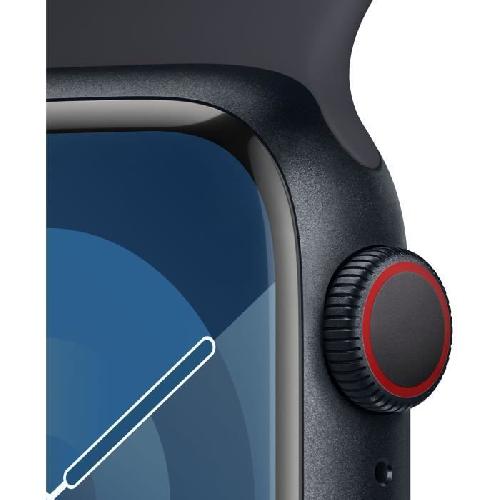 Montre Bluetooth - Montre Connectee - Montre Intelligente Apple Watch Series 9 GPS - 41mm - Boîtier Midnight Aluminium - Bracelet Midnight Sport Band - S/M
