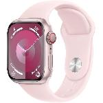 Apple Watch Series 9 GPS - 41mm - Boitier Pink Aluminium - Bracelet Light Pink Sport Band - M-L