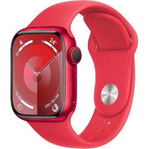 Montre Bluetooth - Montre Connectee - Montre Intelligente Apple Watch Series 9 GPS - 41mm - Boîtier (PRODUCT)RED Aluminium - Bracelet (PRODUCT)RED Sport Band - M/L