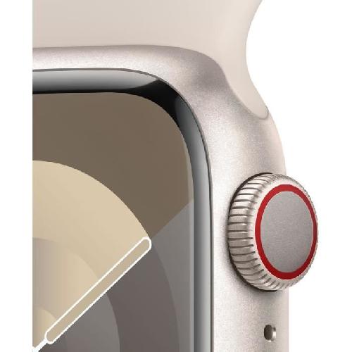 Montre Bluetooth - Montre Connectee - Montre Intelligente Apple Watch Series 9 GPS - 41mm - Boîtier Starlight Aluminium - Bracelet Starlight Sport Band - S/M