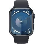 Montre Bluetooth - Montre Connectee - Montre Intelligente Apple Watch Series 9 GPS - 45mm - Boîtier Midnight Aluminium - Bracelet Midnight Sport Band - S/M